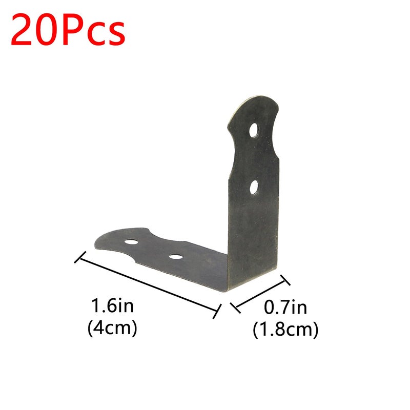 Geesatis 1.6" X 0.7" Set of 20 Right Angle Decorative Corner Protector Box Edge Cover Bracket, with Mounting Screws, Iron, Bronze - Image 2
